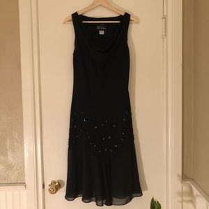 SL Fashions Beaded Chiffon Dress